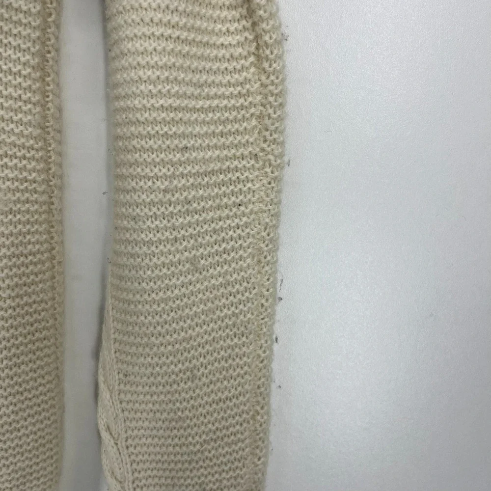J. Crew Women Cream Ivory Cable Knit Wool Mohair Blend Crewneck Sweater Size S